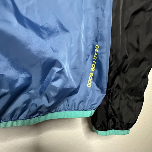 Cotopaxi Colorblock Anorak Jacket Teal Blue Orange Yellow Black Hooded Pullover - Picture 7 of 9